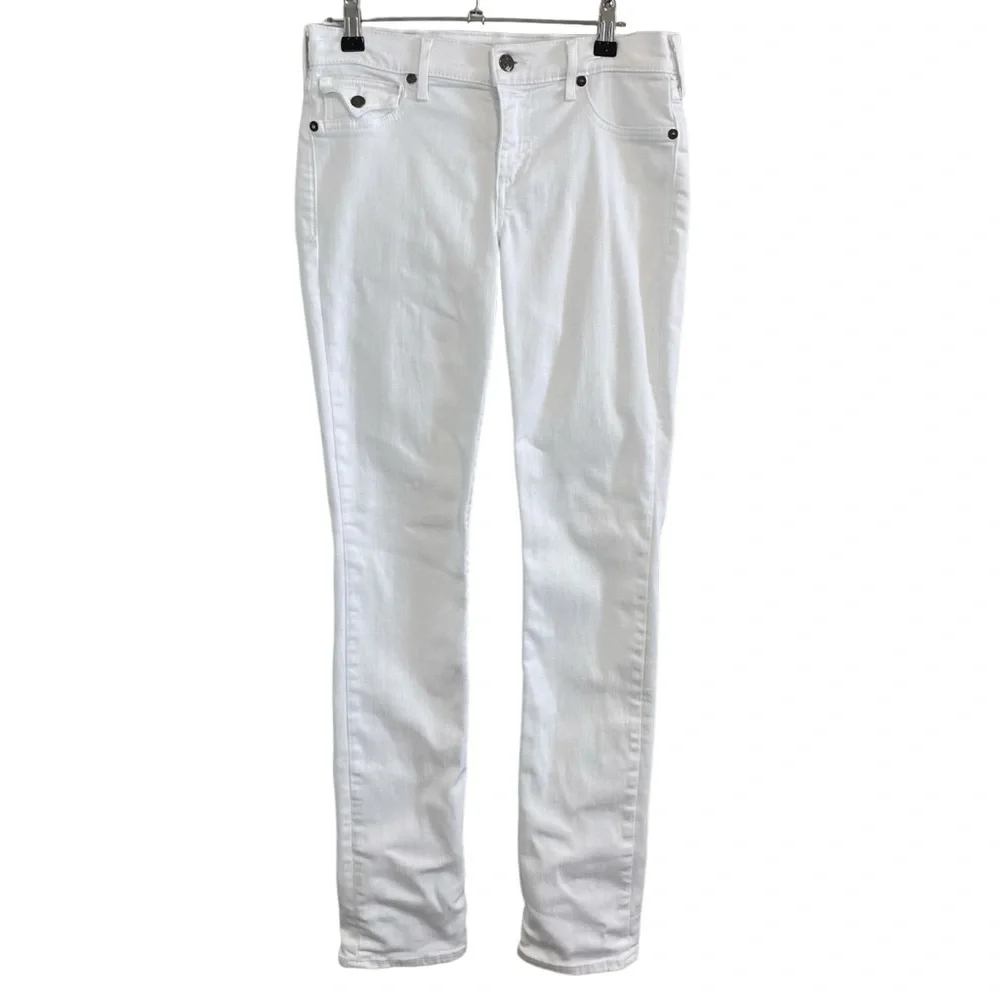 True Religion Cora White Mid Rise Straight - Size 27 - Picture 6 of 15
